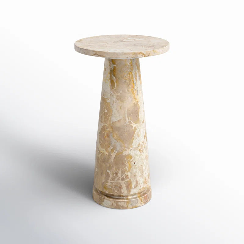 marble accent table product image side view in white space
