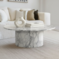 Load image into Gallery viewer, modern coffee table in living room with decor on it and a sofa in the background
