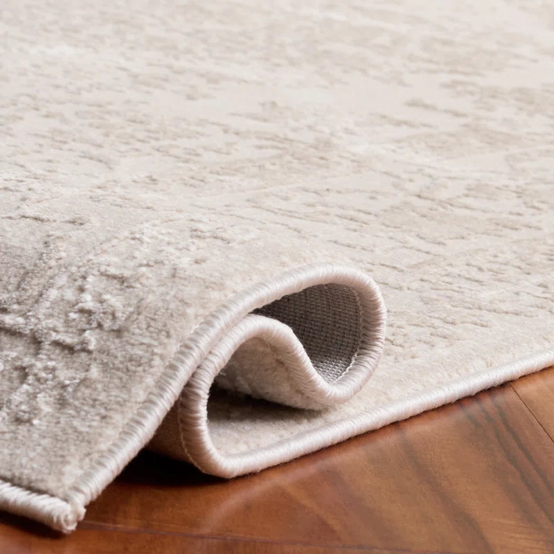 oriental rug folded over on hardwood floor