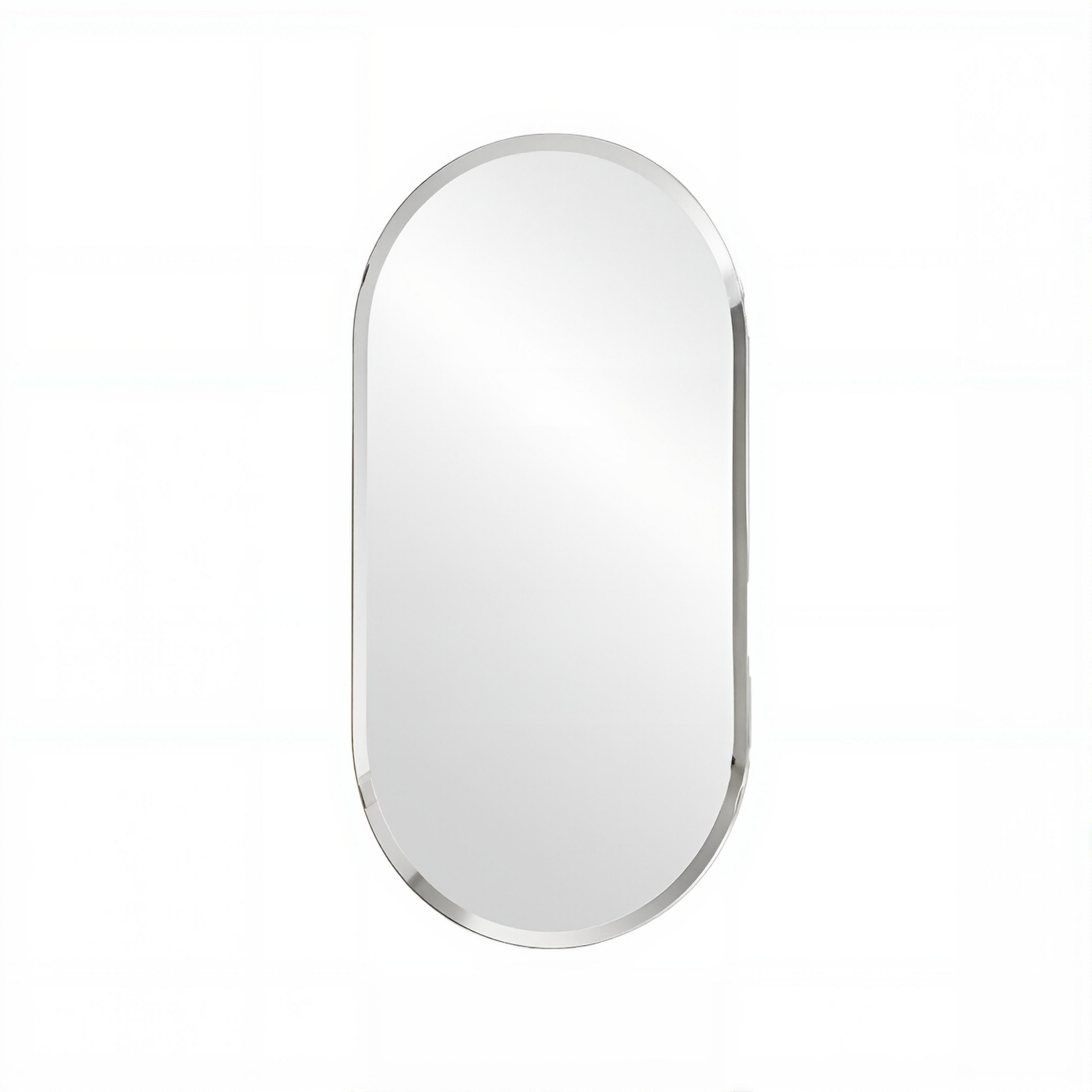 oval mirror with white background