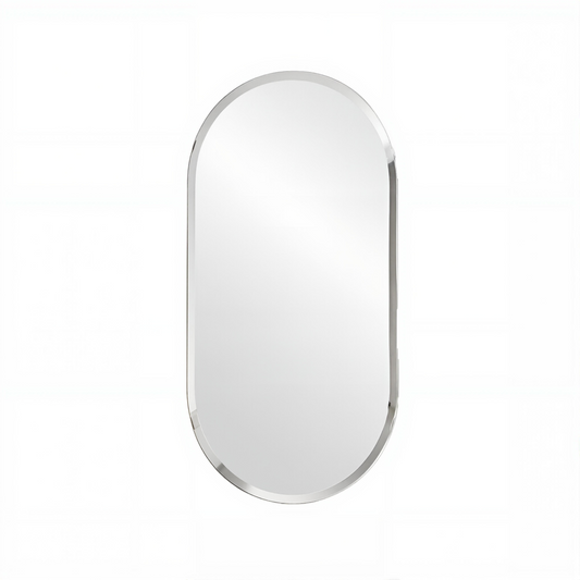 oval mirror with white background