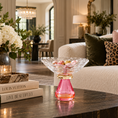 Load image into Gallery viewer, Pink crystal candy dish styled on a dark marble coffee table in an elegant living room
