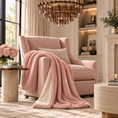 Load image into Gallery viewer, ugg throw blanket draped over the arm of a pink chair
