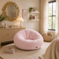 Load image into Gallery viewer, pumpkin chair on area rug in kids room with a cabinet behind it and mirror on the wall
