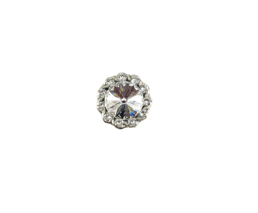 round crystal knob with white background