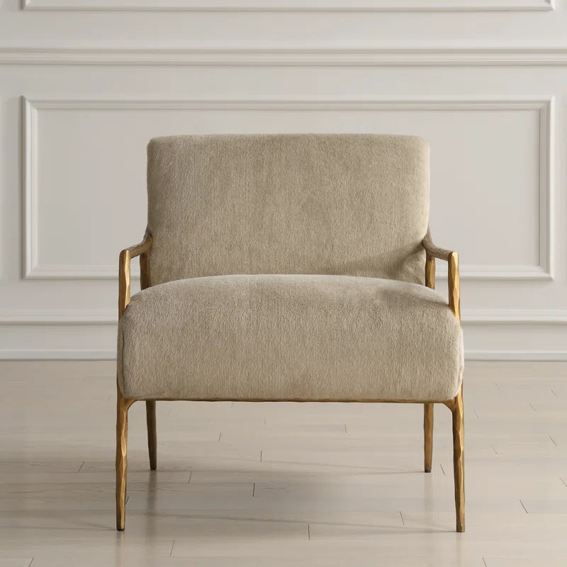 Sheena Accent Chair facing forward in an all white room with tiled flooring