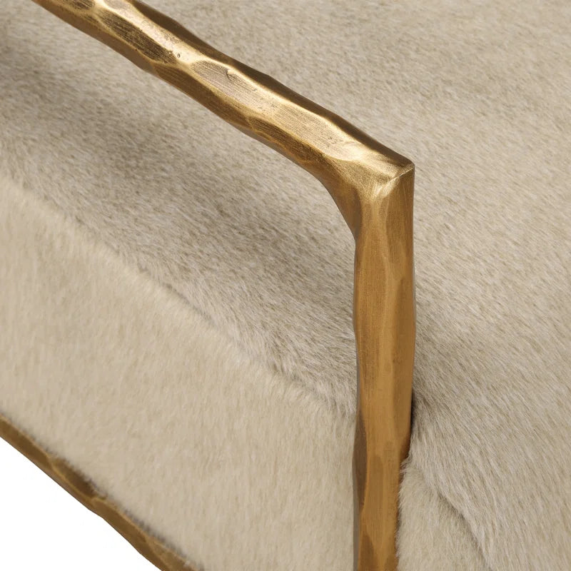 Sheena Accent Chair upholstery and gold metal handle