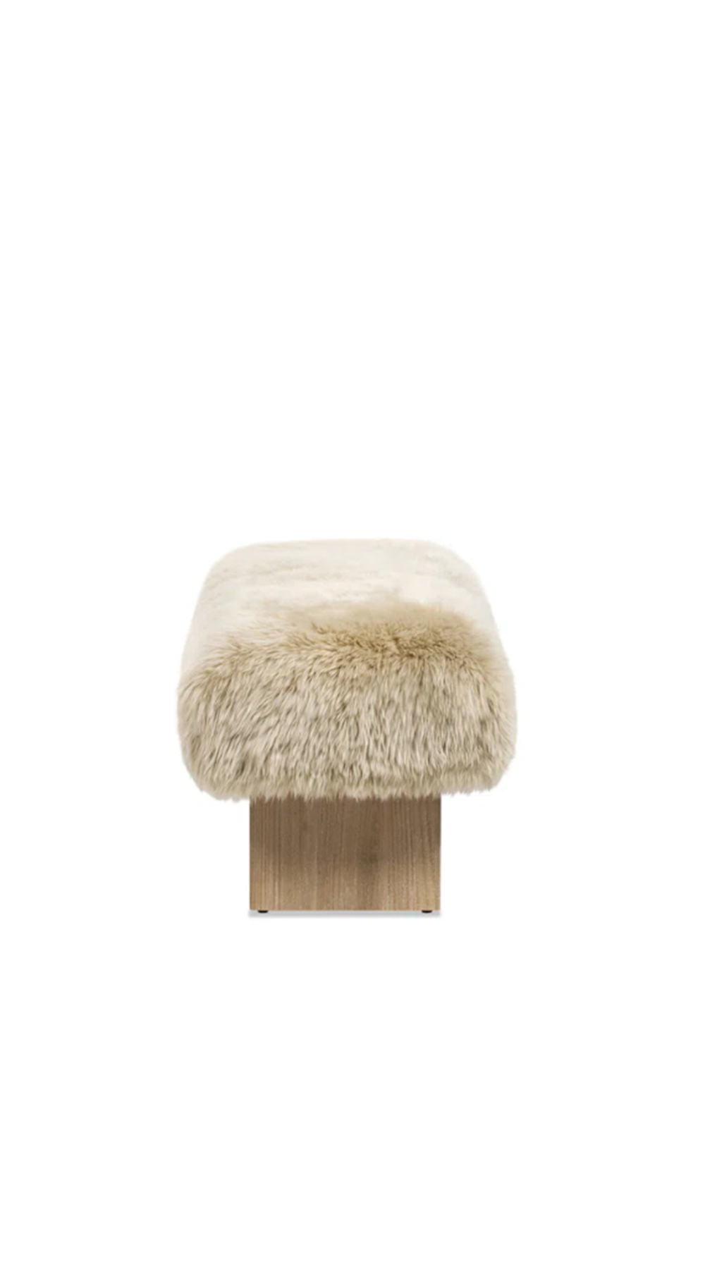 Leda 49" Sheepskin Bench Side View