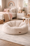 Load image into Gallery viewer, sofa chair on floor in kids bedroom with bed in the background

