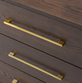 Load image into Gallery viewer, wood dresser close-up of the gold handles
