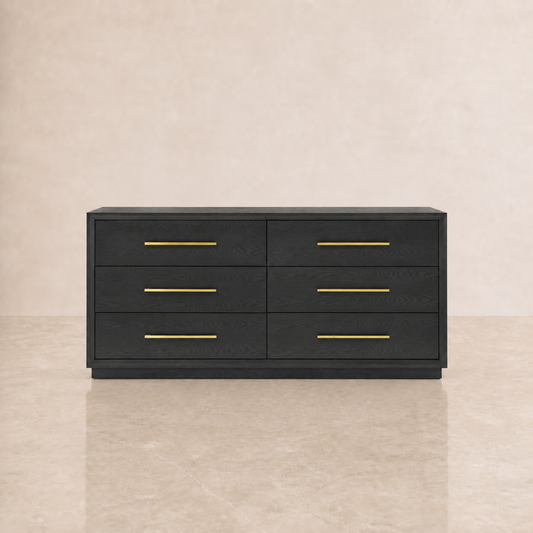 wood dresser in studio