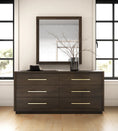 Load image into Gallery viewer, wood dresser with a mirror above it and a window on each side
