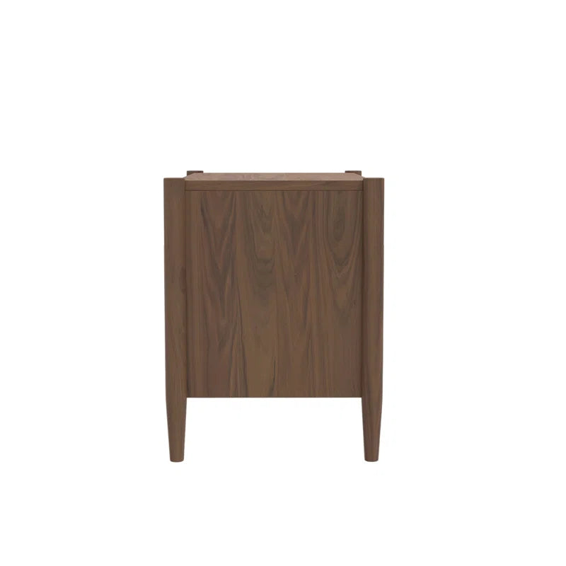 wood nightstand side view with white background